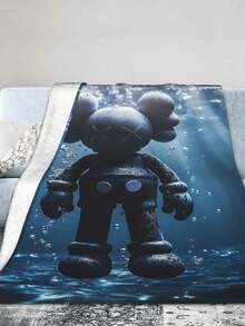 Kawss Kawaii Kaw Blanket Luxury Anime Flannel Blanket - Ultra Soft Cartoon Print, The Perfect Gift For Any Occasion, Christmas, Birthday, For Home, Camping & Travel Use - 黑色 - 查看 5