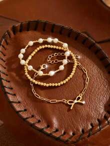 4pcs Boho Starfish Charm Beaded Bracelet Set With Beads & Crystal, Fashionable Stackable Women's Jewelry For Beach Vacations, Daily Wear & Summer Gifts, - Bohemia - View 5