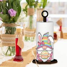 Decorative Kitchen Paper Towel Holder With Colorful Egg, Rabbit Ear And Gnome Patterns. Can Be Used As A Napkin Holder In Dining Room, Decoration For Afternoon Tea/Garden Party, Suitable For Kitchen, Living Room And Dining Room - Classic - View 6