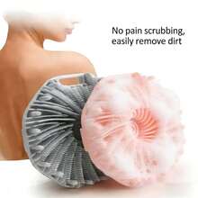 优质硅胶沐浴刷，速干去角质，替代丝瓜络，卫生易起泡，持久耐用，温和去角质按摩刷，男女皆宜，敏感肌肤适用 - 灰色 - 查看 1