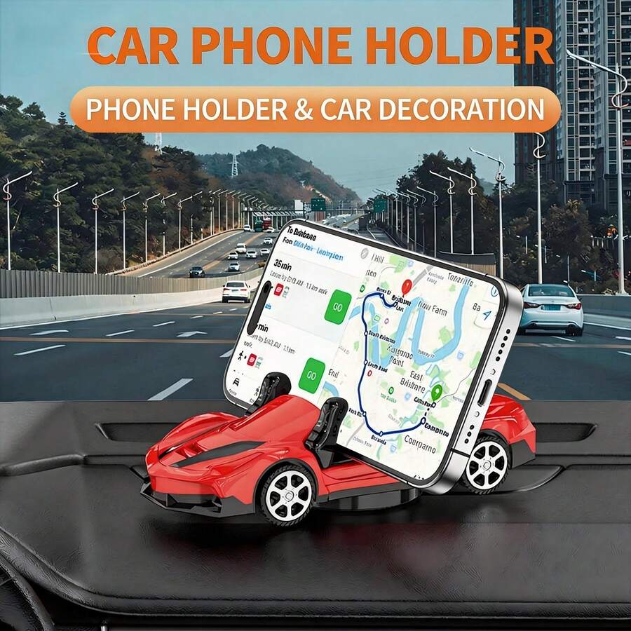 Nuevo soporte creativo para teléfono de modelo de coche, soporte de teléfono ajustable 360° para salpicadero de coche, soporte para teléfono para el hogar y el vehículo - soporte para teléfono de coche deportivo - Ver 1