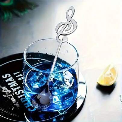 10pcs Note-Shaped Stainless Steel Dessert Spoons, Elegant Tea Time Utensils, Durable Coffee/Milkshake/Ice Cream Spoons, Suitable For Home/Office/Cafe/Restaurant/Kitchenware, Ideal Gift For Music Lovers