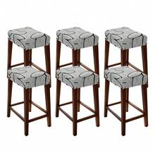 1/2/4/6pcs Stretch Printed Bar Stool Chair Covers, Washable, Suitable For Living Room, Bedroom, Vanity Chair, Coffee Table Chairs - one-size - View 31