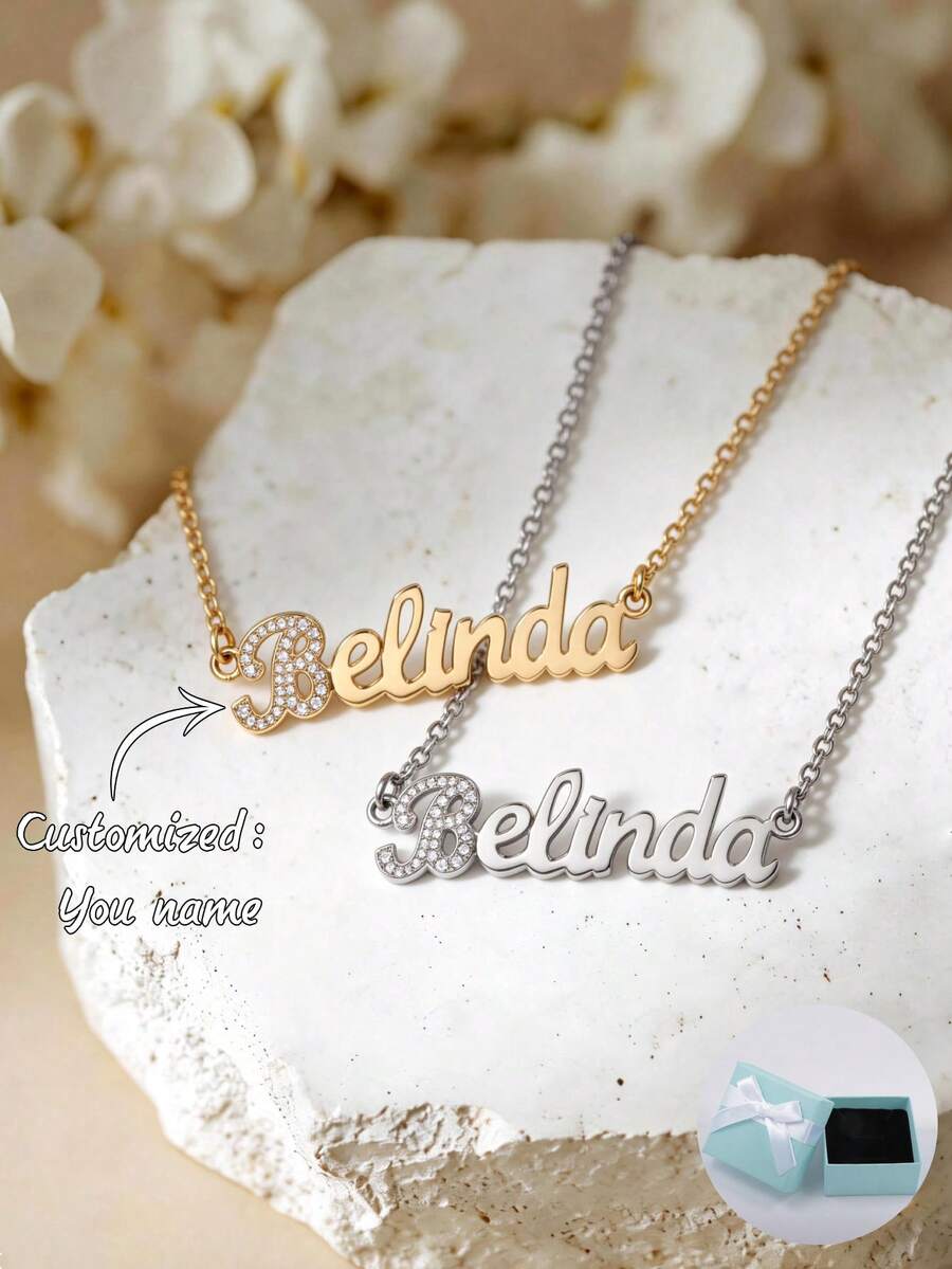 Dây chuyền mặt chữ cái đầu tên được thiết kế riêng, đính đá Zirconia, thiết kế độc đáo, cao cấp, thanh lịch, thời trang, thích hợp làm quà tặng hoặc đeo cá nhân, phù hợp cho mọi dịp. - phong cách 1 - Xem 1