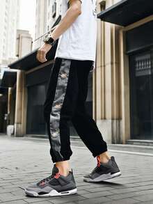 Men's High-Top Sneakers, White Grey Low-Top Basketball Shoes Breathable Streetwear Trainers,Air Cushion, Non-Slip Casual Sneakers` - đen xám - Xem 5