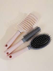 Pink Styling Comb, Air Cushion Brush, Massage Volumizing Curling Comb For Long Hair, Anti-Static Household Comb, Detangling Comb - Multicolor - View 3