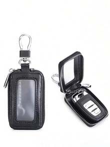 1pc Key Protector Universal Car Key Fob Case Car Smart Key Fob Holder For Remote Key Fob Car Keychain Car Key Chain Car Key Car Key Cover Case Coin Holder Metal Hook Keyring Wallet Zipper Bag For Auto Remote Key Fob Keep Your Car Keys Secure With This Portable Key Holder! Travel Accessories Travel Outdoor Gear - 寶藍色 - 查看 5