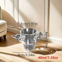 1pc 1.35oz Creative Animal Shaped Glass Shot Glass, Featuring Thick And Durable Design, Creative Animal Shaped Liquor Glass, Thick Bottom Spirits/Cocktail Glass - Multicolor - View 16