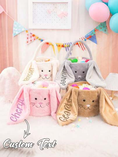 Personalized Bunny Easter Gift Bags, Bunny Bags, Gift Bags, Gift Candy Bags, Velvet Bunny Drawstring Bags, Christmas Gift Bags, Easter Gift Bags, Baby's First Easter, Bunny Ear Bags, First Easter Gift, Easter Egg Bags