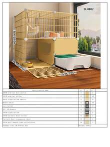 Multi-Layer Cat Villa With Built-In Litter Box, Modular Design Home Cat Cage With Drawer Litter Box - Multicolor - View 18