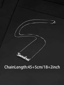 1pc Customized Double-Sided Stainless Steel Name Necklace | Elegant 18K Gold Plated, Personalized Calligraphy Font, Ideal Gift For Mom, Girlfriend, Grandma, Christmas And New Year - Multicolor - View 6