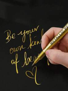 4 bút vẽ sơn không phai màu vàng và bạc ánh kim, bút vẽ khuôn nhựa thủ công, dụng cụ vẽ tranh nghệ thuật cho học sinh, thích hợp trang trí ngày lễ và sử dụng trong văn phòng nghệ thuật, có thể vẽ trên thủy tinh, gỗ, kim loại, giấy - Chống thấm nước, tuyệt vời để vẽ nguệch ngoạc, làm đồ thủ công và làm sổ lưu niệm, vật dụng cần thiết cho năm học mới. - bút thủ công - Xem 3