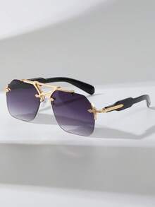 1pc Women Classic Coloful Geometric Oversized Rimless Design Pearl Decoration Fashion Y2K Fashion Glasses For Musical Festival Outdoor Travel Camping Beach Rave Party Daily Life Protection Accessories - Multicolor - View 15