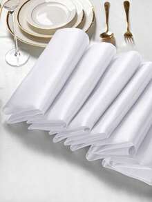 Bộ 8/4 khăn ăn satin trắng - Khăn ăn vải vuông 30x30cm - Mềm mại và có thể tái sử dụng, lý tưởng cho đám cưới, tiệc tùng, Ngày của Mẹ, Ngày Valentine, lễ tốt nghiệp, tiệc trưa, trang trí nhà hàng. - trắng - Xem 8