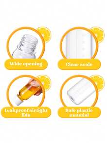 4/8pcs 2/3.3oz Plastic Juice Bottles With Lids And Measurement Marks, Small Plastic Travel Bottles With Caps, Suitable For Juicing, Smoothies, Milk And Other Homemade Beverages - View 6