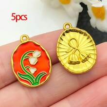 5/10pcs Elegant Flower Enamel Charms Tulip Flower Necklaces Pendants Earrings Charms For Jewelry Making Bracelets Necklaces Earrings Keychains DIY Crafts - Multicolor - View 11