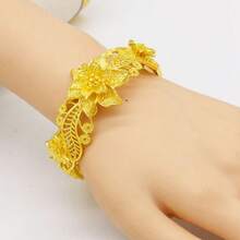 1pc Middle Eastern Luxury Bracelet, 2 Styles Available, Women's Fashion Jewelry, African, Bridal Wedding Ceremony - Yellow Gold - View 12