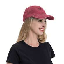 Anime Robot Robloxs Face Fashion Retro Washed Denim Hat - 紅色 - 查看 8