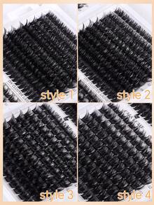 612/576/522 Sets Of D-Shaped Curling Mascara Adhesive Kits - Single Strand False Lashes - Large Capacity - Mixed Pack Of 8 - 16mm Sets Include Mascara Adhesion And Sealing, Eyelash Tweezers, And Eyelash Brush. DIY False Lash Bundles - Naturally Shaped, Thick, Super Soft, Super Light. Reusable Segmented Single Strand False Lash Kits - White - View 9