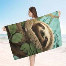Extra Large Quick-Dry Beach Towel With Cute Sloth Design - Sand-Free And Lightweight, Suitable For Travel, Camping, Swimming Pool And Bathing - A - View 4