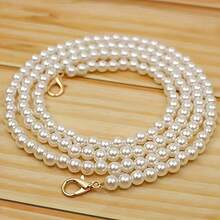 1pc Portable Phone Lanyard Crossbody Necklace, Beaded Pearl Phone Strap Handmade Chain - Multicolor - View 2