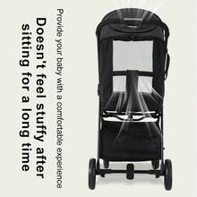 Lightweight Baby Stroller, Foldable Stroller, Widened Sunshade With Zipper, One-Touch Collection, Adjustable Backrest, Breathable Mesh, Easy To Carry, Suitable For Travel - Black - View 5