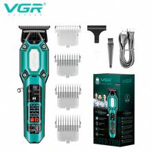 Conjunto de cortadora de pelo eléctrica profesional VGR con pantalla digital, carga rápida, larga duración de la batería, cortadora de pelo ajustable y transparente V-600 y 900 - Multicolor - Ver 14