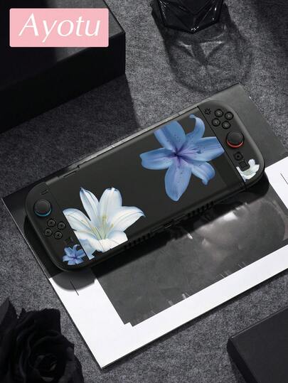 Ayotu Lily & Lotus Theme Switch Protective Case, Suitable For New Switch2 (2025)/Switch NS/Switch OLED, Can Be Used On The Docking Station Without Removing The Case, Universal Game Controller Protective Cover, Switch Gaming Accessories, Anti-Fall And Anti-Scratch, Spring Romantic And Minimalist Plants, New Neutral Color Tone, Valentine's Day Gift