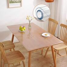 1 tấm màng bảo vệ khăn trải bàn hình chữ nhật trong suốt bằng PVC dày 0.25mm, chịu nhiệt, chống bám bẩn, thích hợp cho bàn ăn, bàn cà phê, bàn làm việc văn phòng. - trắng - Xem 7