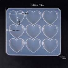 9-Cavity Silicone Heart Mold - DIY Resin Heart Mould-Crystal Epoxy Mould For Wedding,Valentine's Day, Gifts - Love - View 6