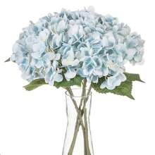 1pc Lifelike Artificial Hydrangea Flower, High-Quality Silk-Like Material, Suitable For DIY Wedding Bouquets, Parties, Home Decor, Kitchen, Garden, Hotel, Office, Spring Holidays, Mother's Day, Back To School Decoration, DIY Wreaths, Gifts - Baby Blue - View 1