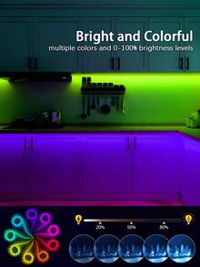 5V USB LED Light Strip, Self-Adhesive TV Backlight, Suitable For Home Wall, Room, Stairs, Corridor And Christmas Decoration - Multicolor - View 4