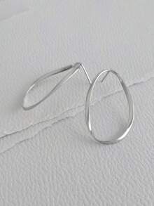 Minimalist Fine Jewelry 925 Sterling Silver 18k Gold Plated Irregular Twist Hollow Out Front Oval Stud Earring - Oval Stud Earring - View 9