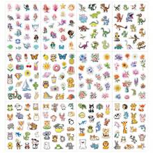 200張/12張兒童小尺寸塗鴉貼紙，印花卡通動物、植物、美人魚、恐龍圖案，返校季 - 彩色 - 查看 5