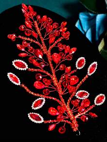 1pc Gold Rhinestone Bridal Hair Clip, Handmade Women's Headpiece Suitable For Weddings & Parties - Multicolor - View 11