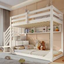 Kids Bed Frames, Headboards & Footboards - White + Wood + 90cm*200cm-1 - View 5
