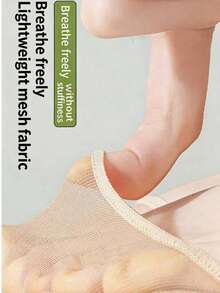 4 Pairs: Women's Sandal Insole Cushion Socks, Thick Non-Slip Comfortable, Thin Invisible Lace Pattern Socks - Multicolor - View 2