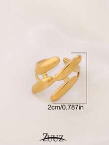 1pc Vintage Stainless Steel Ring For Women Smooth Geometry Open Ring Jewelry Gifts Suitable For Women Wear - Ring - View 2