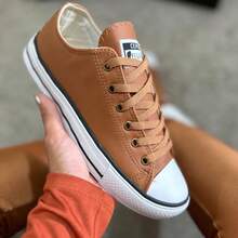 Kit Of 3 Unisex Star Style Sneakers For Men And Women, Casual, Traditional, Faux Leather - 白色/黑色/焦糖色 - 查看 4