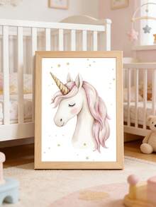 3pcs Personalized Wall Art Prints, Customized Name Unicorn & Butterfly Canvas Painting, Cute For Girl's Room, Apartment, Home Decor, Unique Birthday Gift For Friends, Kids, Family, Unframed - Pink - View 4