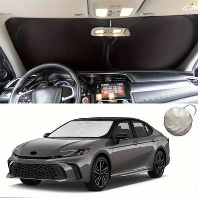 2026 Upgraded Camry, RAV4, Corolla, Windshield Sunshade 2007-2026, Thickened Foldable Front Window Sun Visor, Full Coverage Heat Insulation UV Block, Reflective Car Sun Shade, Interior Temperature Reduction, Summer Auto Sun Protection Accessory
