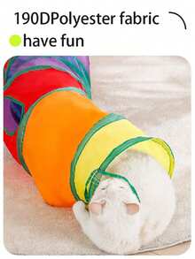 可折叠室内猫隧道玩具,双向互动隧道,可折叠隧道,新款智能猫玩具,捉迷藏玩具,激发猫咪天性,适合猫咪、小猫、兔子、豚鼠和其他宠物,猫玩具,猫咪用品,猫咪配件,房间装饰 - 彩色 - 查看 6