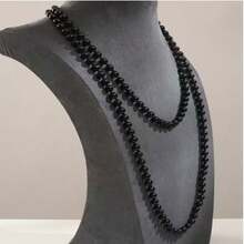 1pc Women's Fashionable Elegant Bohemian Style Dual-Layer Multipurpose Casual Long Sweater Chain - Black - View 4