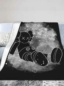 Kawss Kawaii Kaw Blanket Luxury Anime Flannel Blanket - Ultra Soft Cartoon Print, The Perfect Gift For Any Occasion, Christmas, Birthday, For Home, Camping & Travel Use - 黑色 - 查看 5