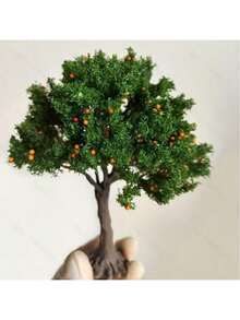 1pc 10/15cm Artificial Fruit Tree Model, Mini Farm Micro Landscape Decoration, Countryside DIY Scenery For Train Model, Dollhouse Accessories - As Photos - View 5