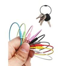 5pcs Creative Colored Stainless Steel Keychains, Car Key Rings, Key Holders, Diy Jewelry Making Wire Pendants, Random Color Delivery - Add Some Colors To Your Keys! Casual Car Accessories Bag Charm School Cute Goth Y2k - 彩色 - 查看 12