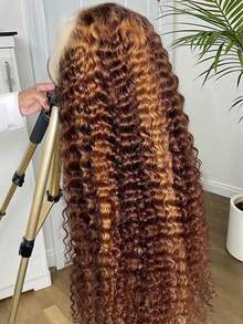 4/27 Highlight Lace Front Wigs Human Hair Pre Plucked Bleached Knots 12A 180 Density 13x4 HD Ombre Honey Blonde Deep Wave Human Hair Wigs With Baby Hair - S4/27 - View 2