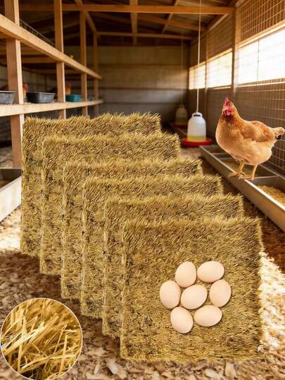 1/2pcs Chicken Nest Pad - Washable And Easy To Clean, Realistic And Durable, Made Of High-Quality Synthetic PE Material, Soft And Comfortable Surface, Suitable For Egg-Laying Hens, Ideal Choice To Protect Eggs From Damage, Versatile Use, Suitable Bedding Material For Poultry Nesting.