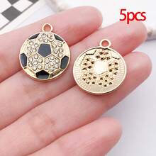 5/10pcs Sports Charms Enamel Basketball Baseball Pendant Charms For Jewelry Making Rhinestone Ball Game Softball Charms For Necklace Bracelet Earrings DIY Crafts - Multicolor - View 10