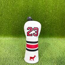 Funda para cabeza de palo de golf, bordada con #23, se ajusta a múltiples tamaños, elegante, accesorio de golf - Blanco - Ver 10
